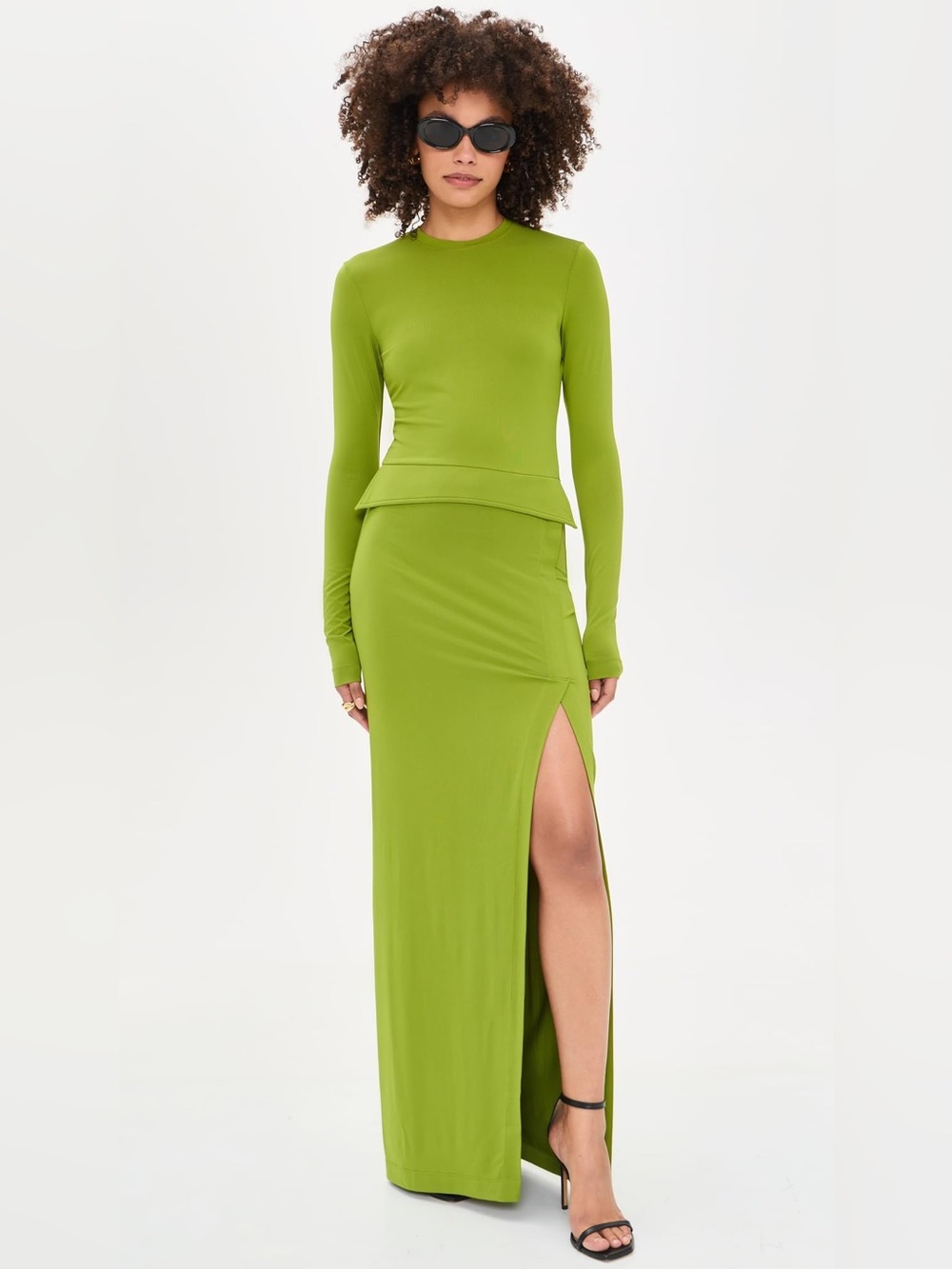 Nanushka Women's Shada Jersey Maxi Dress, Green, S
